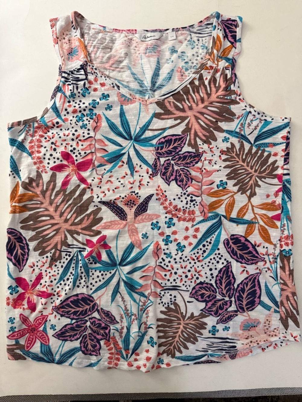 REITMAN’S FLORAL LEAF PATTERN TANK TOP - Picture 4 of 7
